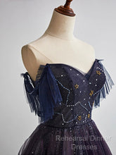 A-Line Purple Gradient Tulle Long Semi Formal Prom Dress